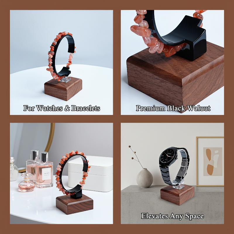 Jewelry And Watches Inc - Houten C-vormige horlogehouder, sieradenorganizer, displaystandaard, 1