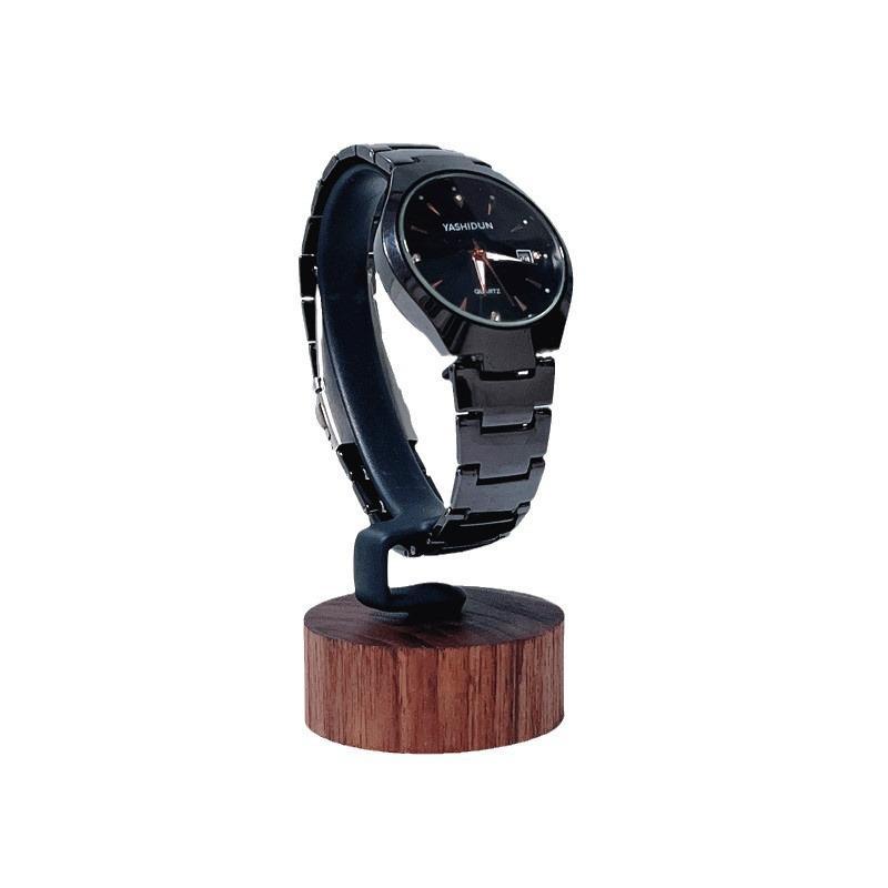 Jewelry And Watches Inc - Nieuwe houten C-vormige horloge-displaystandaard, draagbare sieraden-armband-organizerhouder