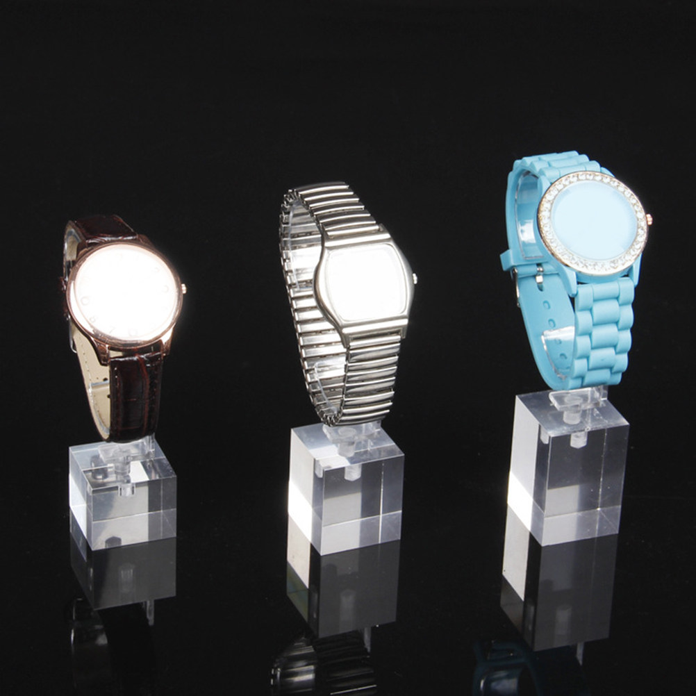 Jewelry And Watches Inc - 3 stuks C-vormige horlogestandaard van acryl,