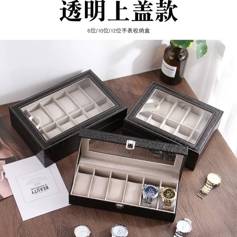 Watch Display Box - Europese lederen horloge-opbergdoos Geschenkverpakking Kraamdisplay Polshorloge