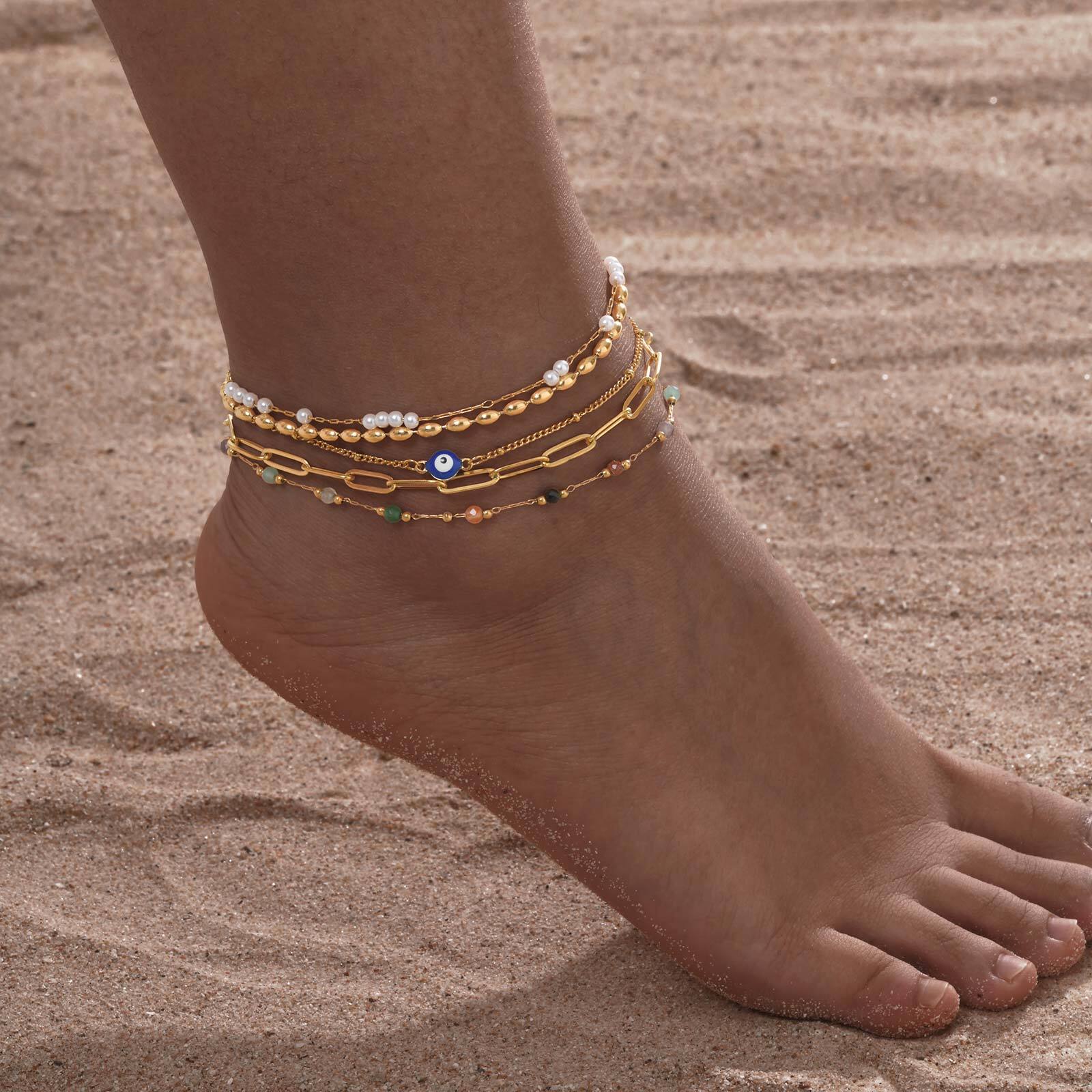 Jc Jewelry & Watches Photos - Vergulde gelaagde enkelband armband voor dames,