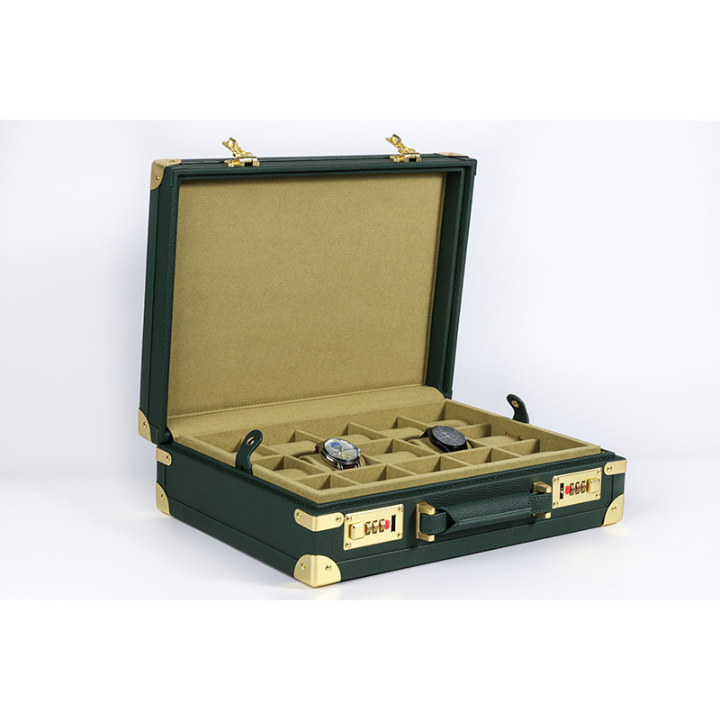 Watch Display Box - OEM ODM Luxe 15-vakjes groene PU
