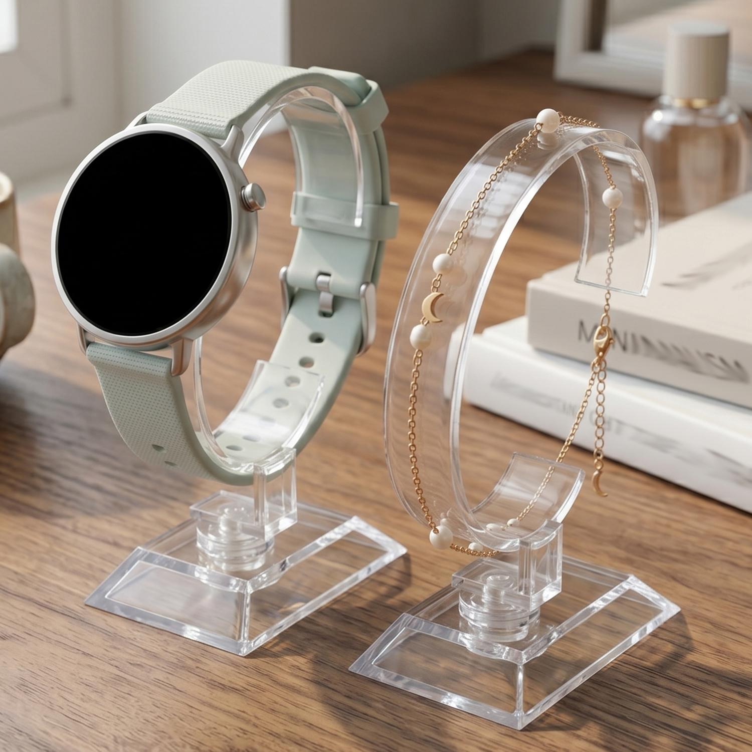 Transparante horloge-displayst - Jewelry And Watches Inc recensie en prijs